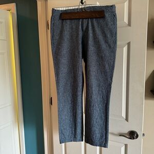 Old Navy Slim Pull On Chambray Blue Linen Blend Large